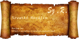 Szvatkó Rozália névjegykártya