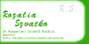rozalia szvatko business card